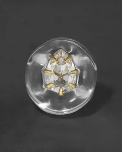 Bonbon Crystal Teardrop Lucite Ring- Clear