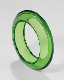Bonbon Lucite Saucer Bangle Bracelet- Basil