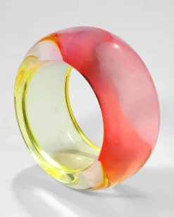 Bonbon Lucite Wide Bangle Bracelet- Sunset