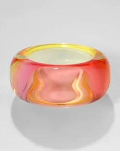 Bonbon Lucite Wide Bangle Bracelet- Sunset