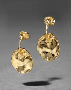Brut Gold Coin Front Back Earring