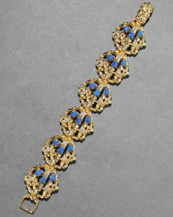 Brut Gold Lapis Line Bracelet