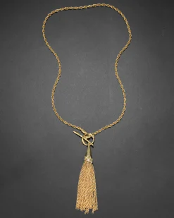 Brut Gold Long Tassel Necklace
