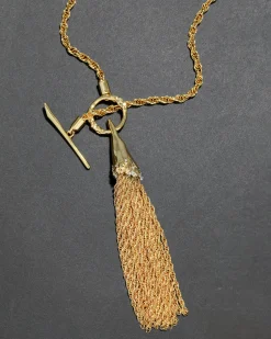 Brut Gold Long Tassel Necklace