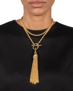 Brut Gold Long Tassel Necklace