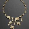 Brut Gold Mosaic Cascade Necklace