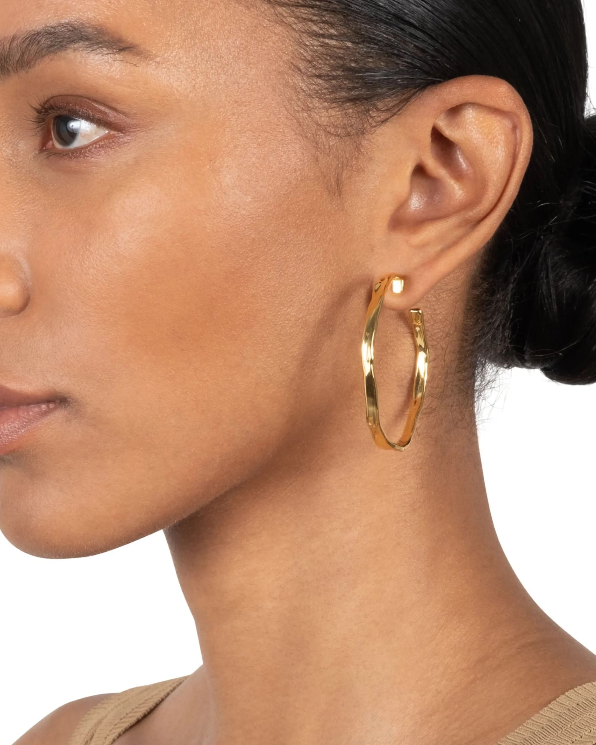 Brut Gold Skinny Hoop Earring