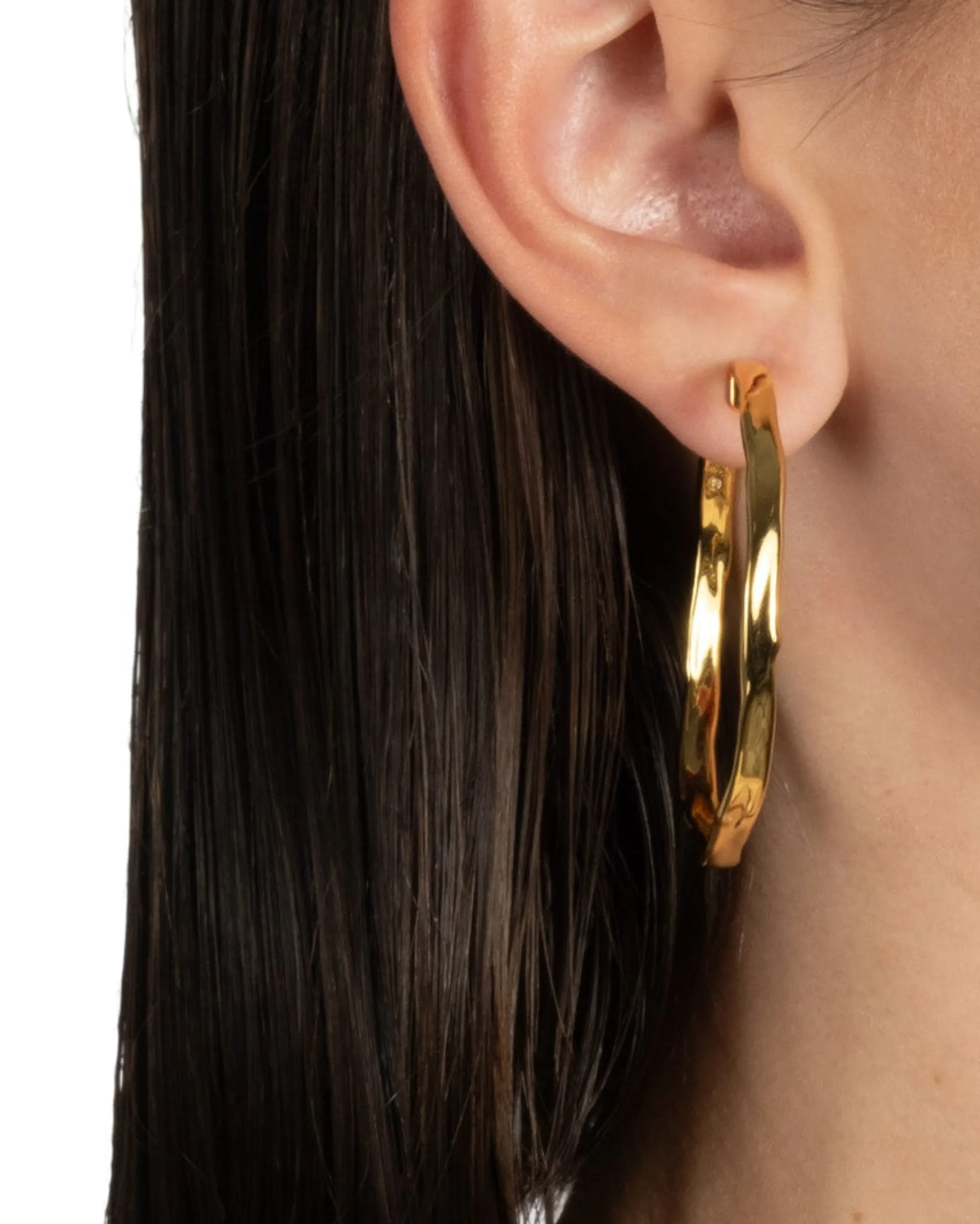 Brut Gold Skinny Hoop Earring