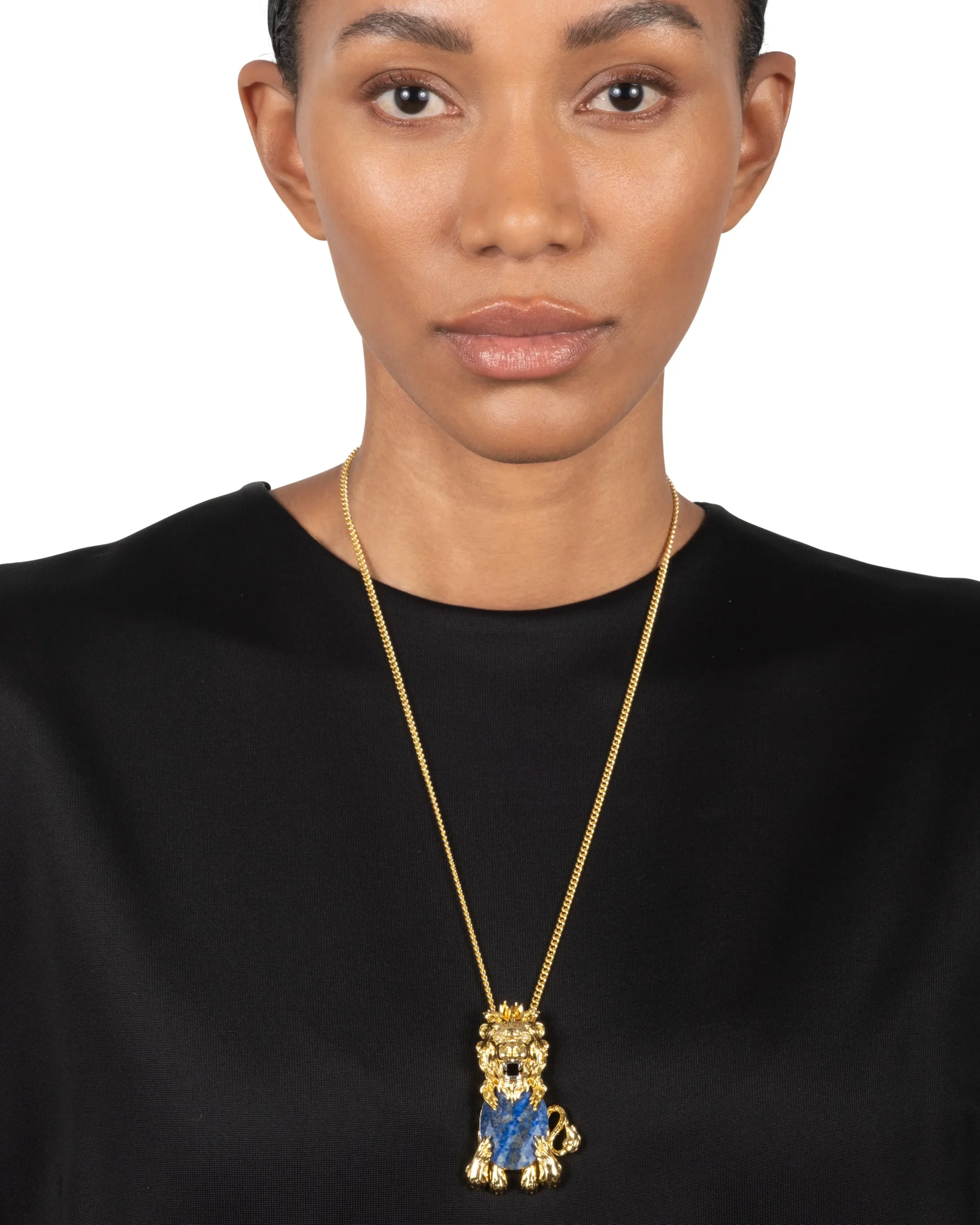 Brut Lion Lapis Necklace