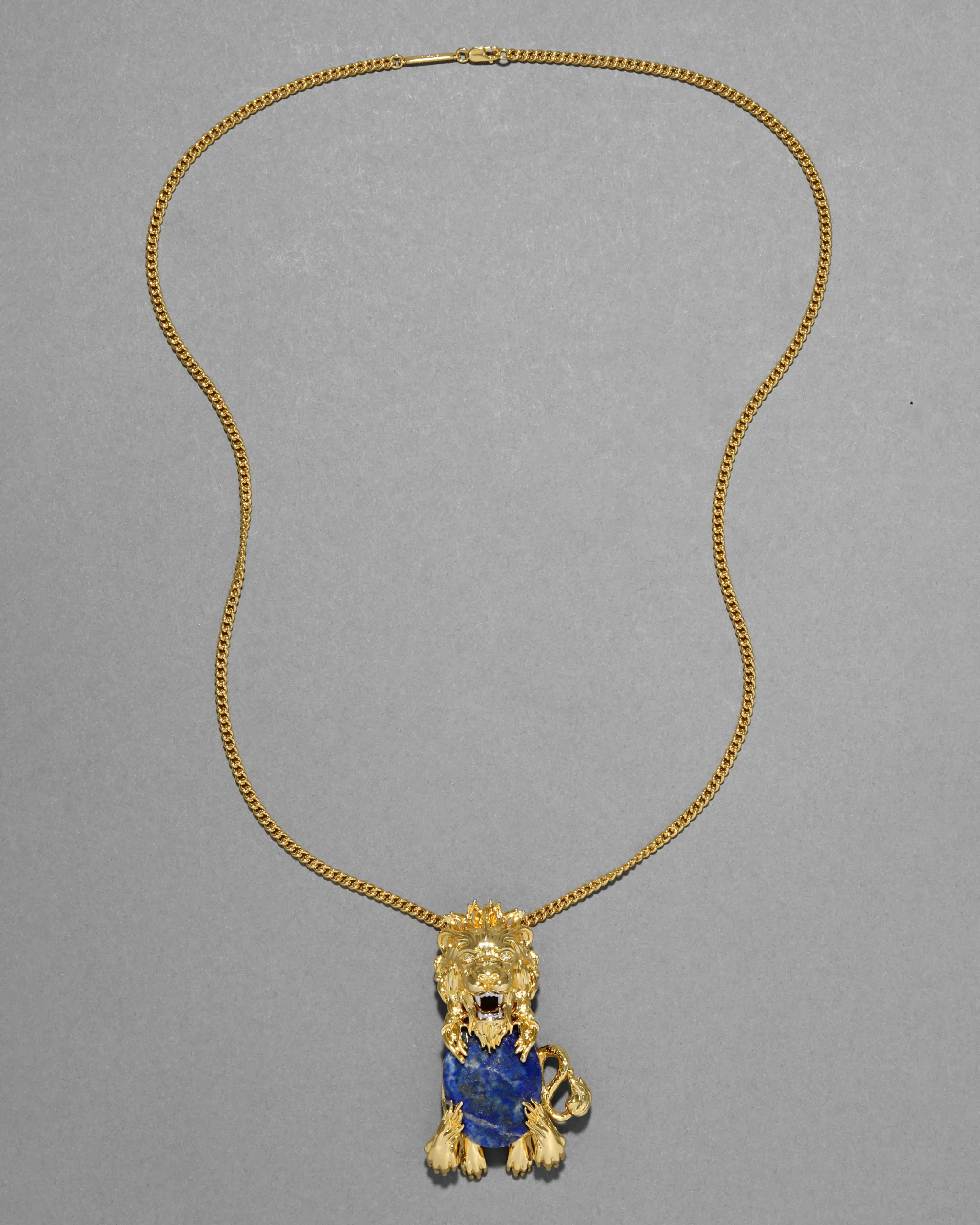 Brut Lion Lapis Necklace