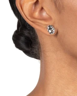 Brut Silver Coin Front Back Earring