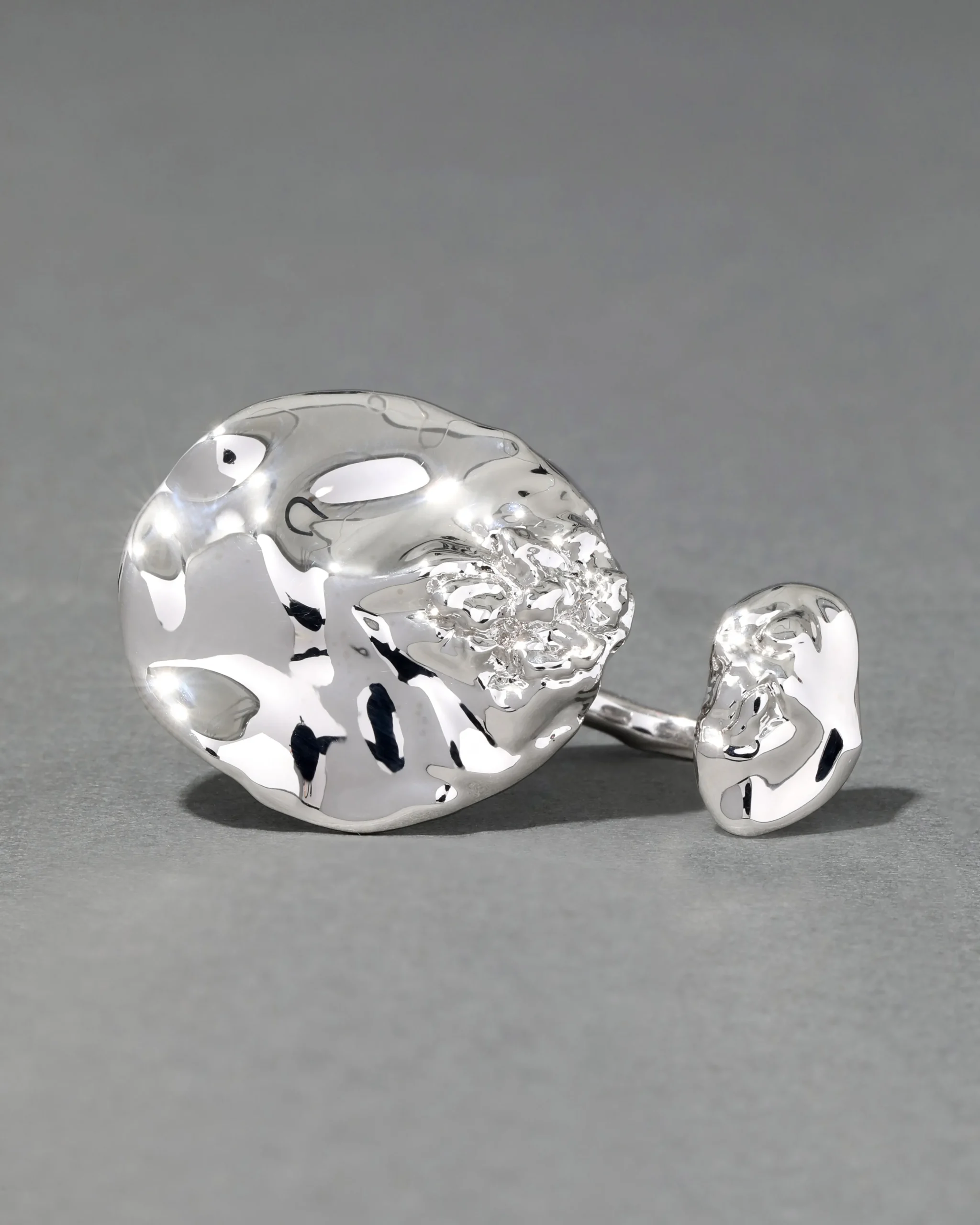 Brut Silver Double Disc Ring