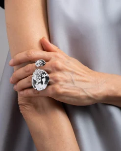 Brut Silver Double Disc Ring