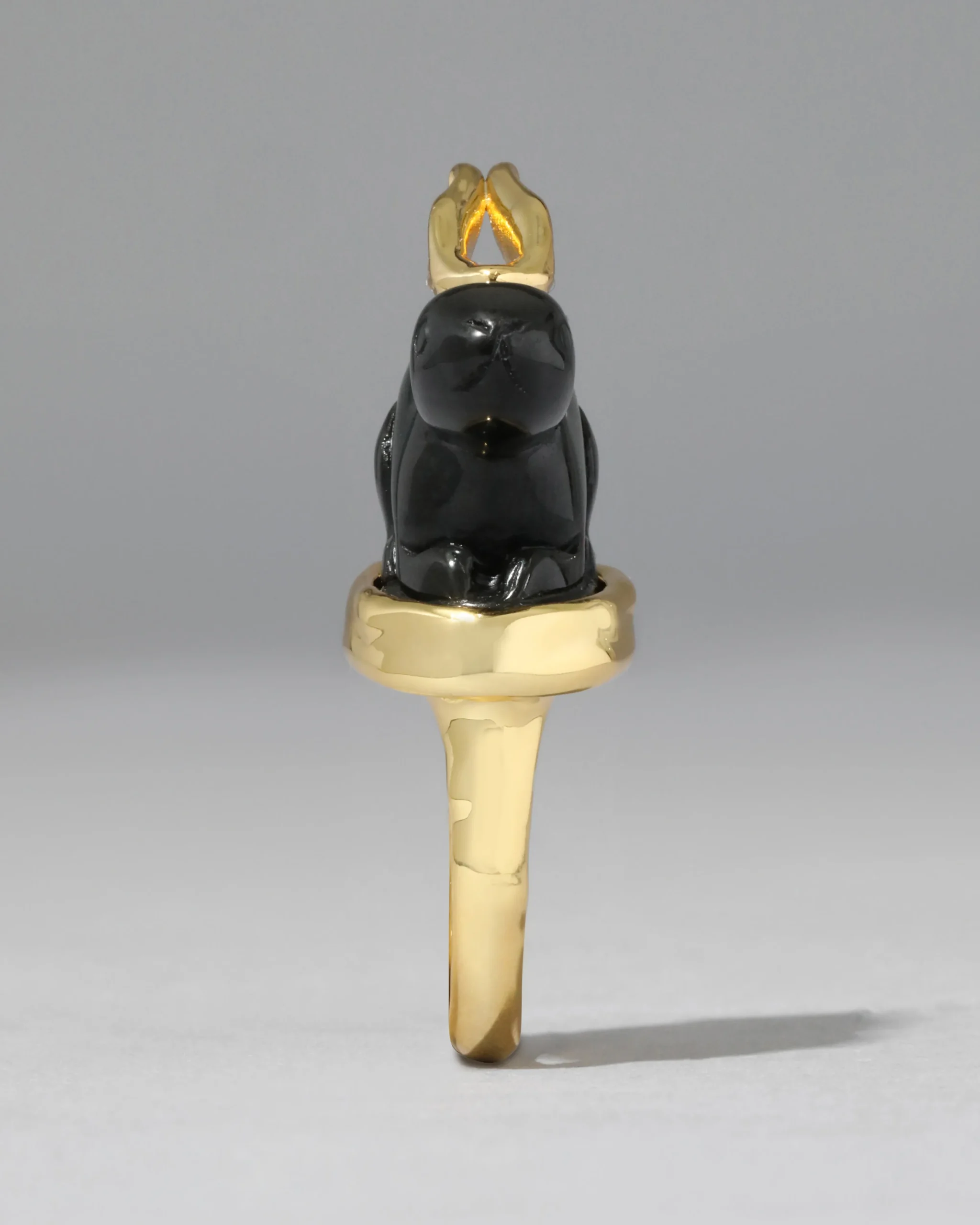 Bunny Obsidian Ring