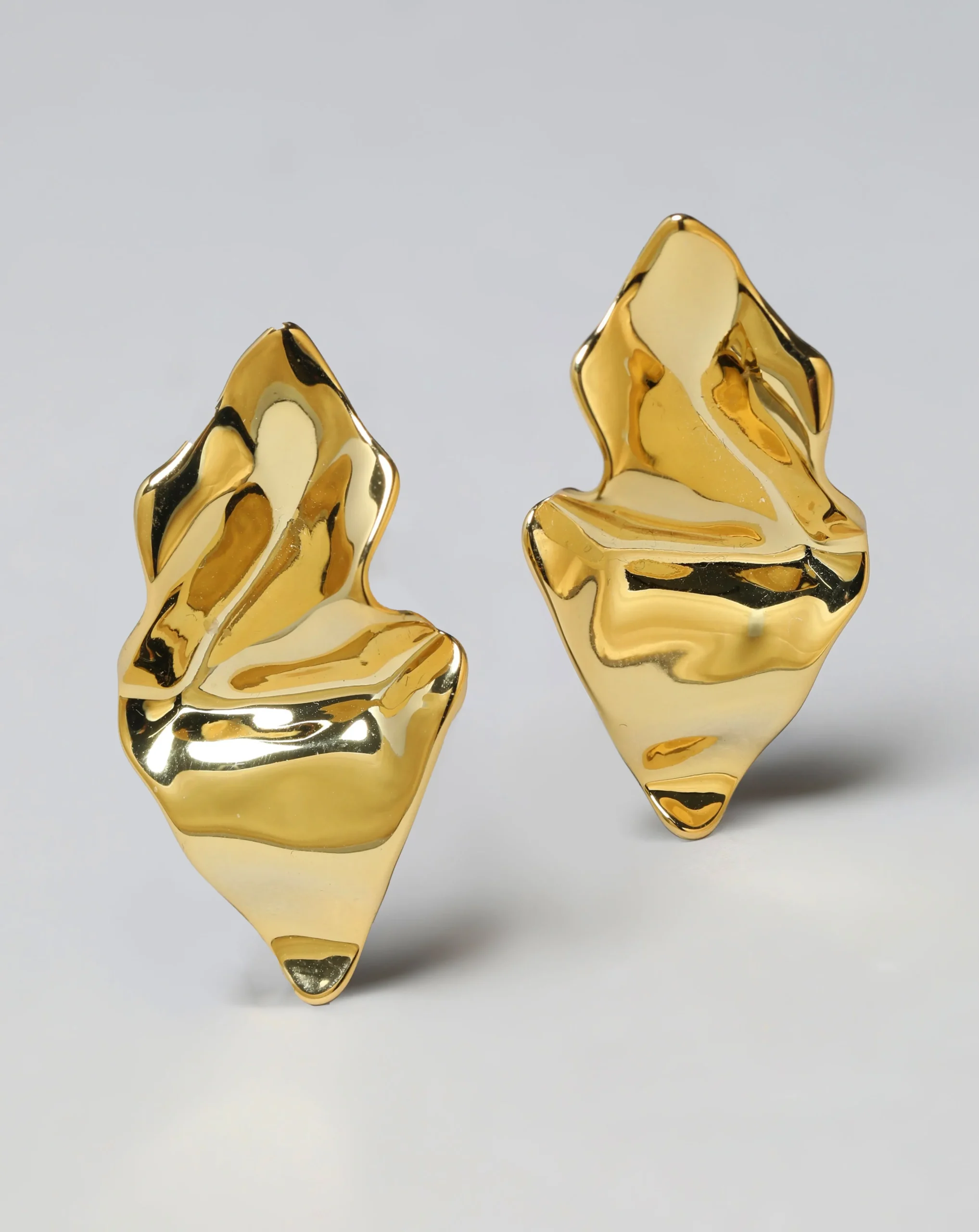 Crumpled Small Post Earring- Gold