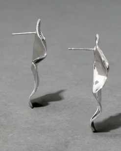Crumpled Small Post Earring - Silver