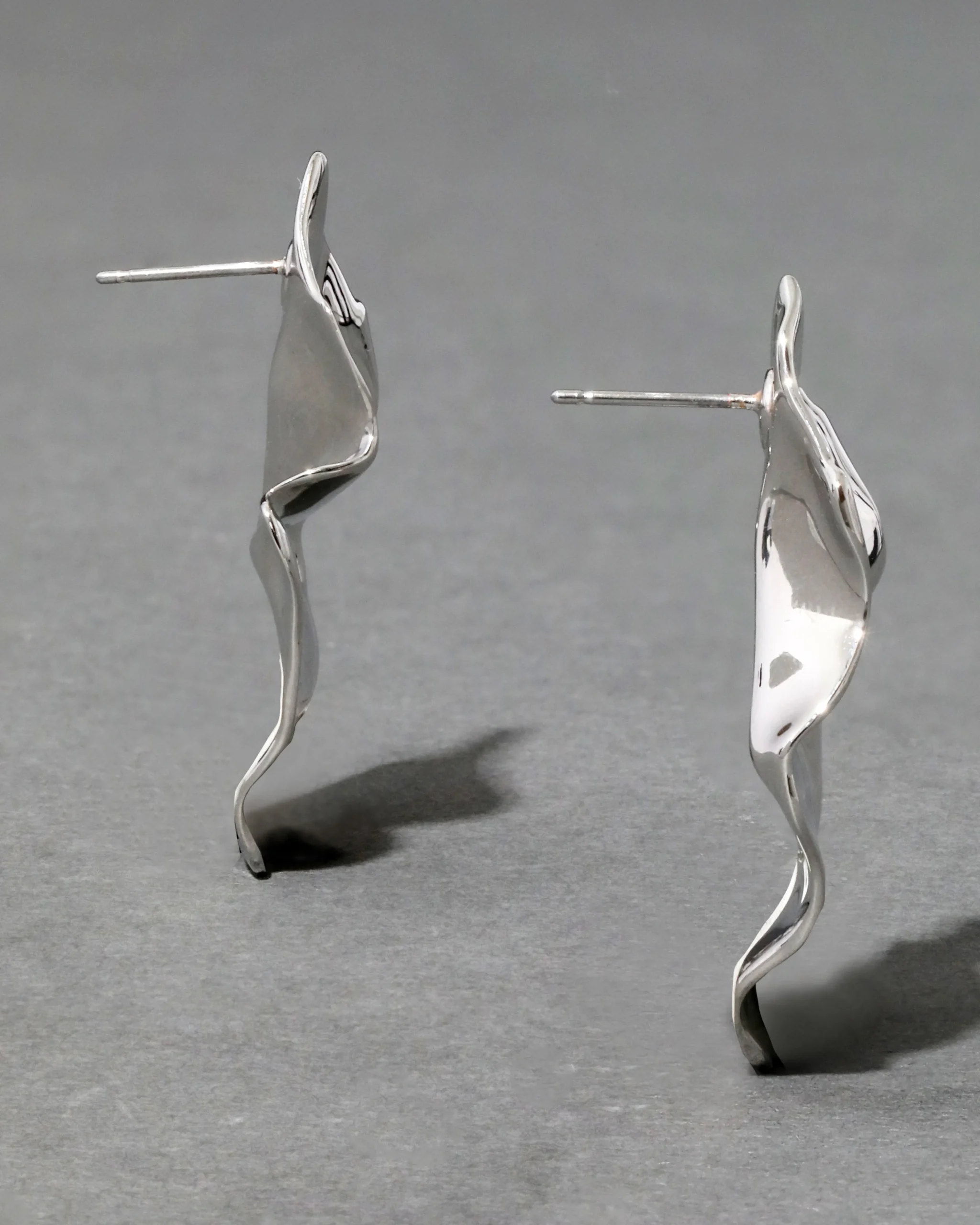Crumpled Small Post Earring - Silver