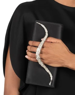 Crystal Curve Clutch- Black