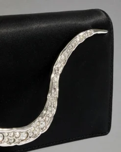 Crystal Curve Clutch- Black