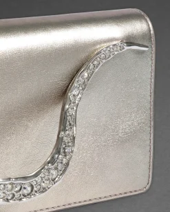 Crystal Curve Clutch- Champagne