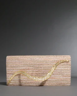 Crystal Curve Clutch- Sunset Blush