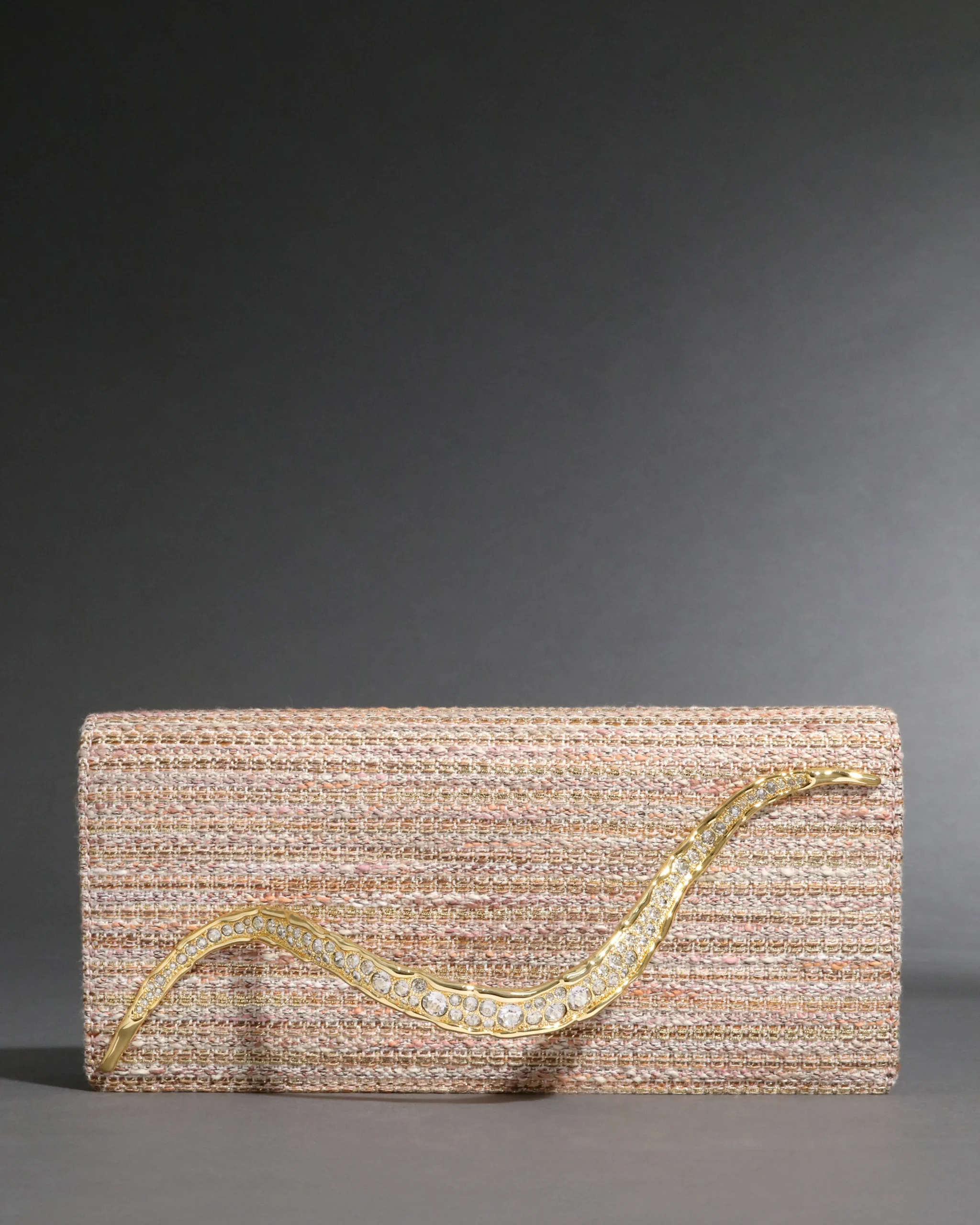 Crystal Curve Clutch- Sunset Blush