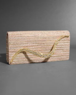 Crystal Curve Clutch- Sunset Blush