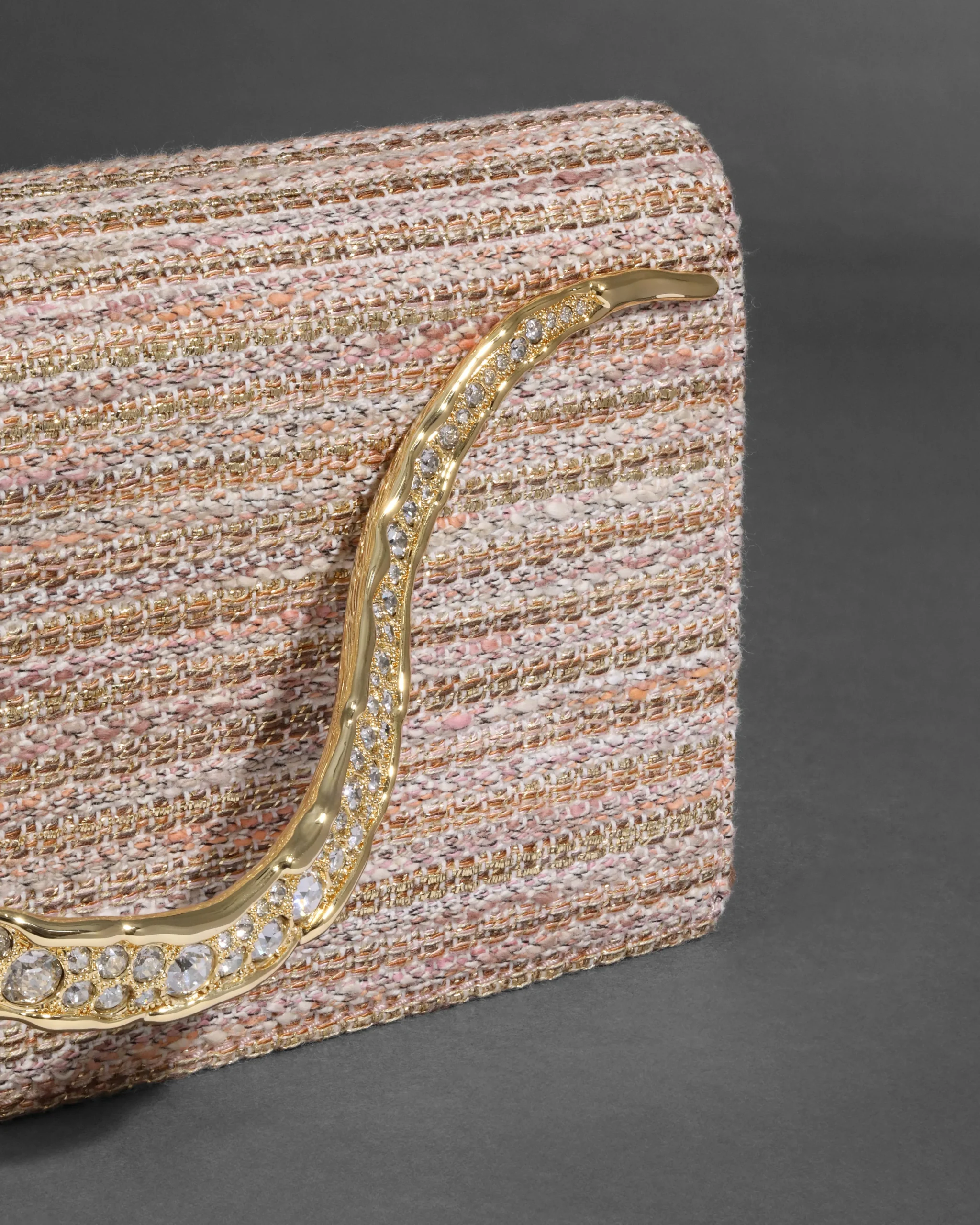 Crystal Curve Clutch- Sunset Blush