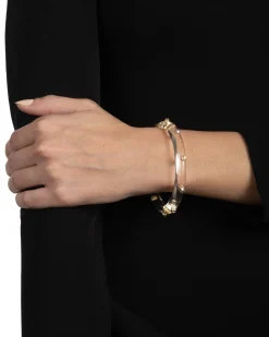 Crystal Studded Lucite Hinge Bracelet- Clear