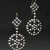 Cut Steel Medium Spoke Wire Drop Earring