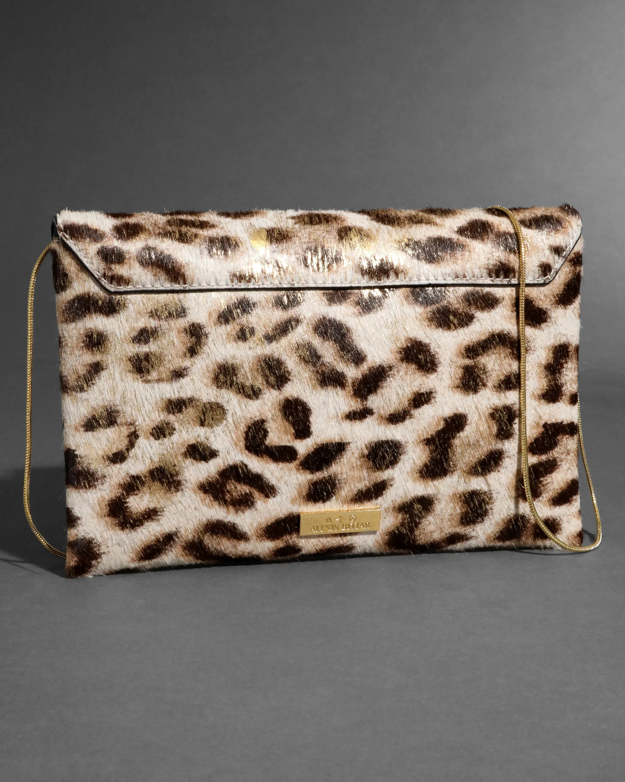 Envelope Clutch- Metallic Leopard