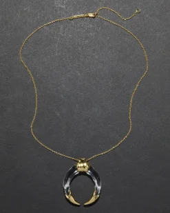 Gilded Tusk Lucite Necklace