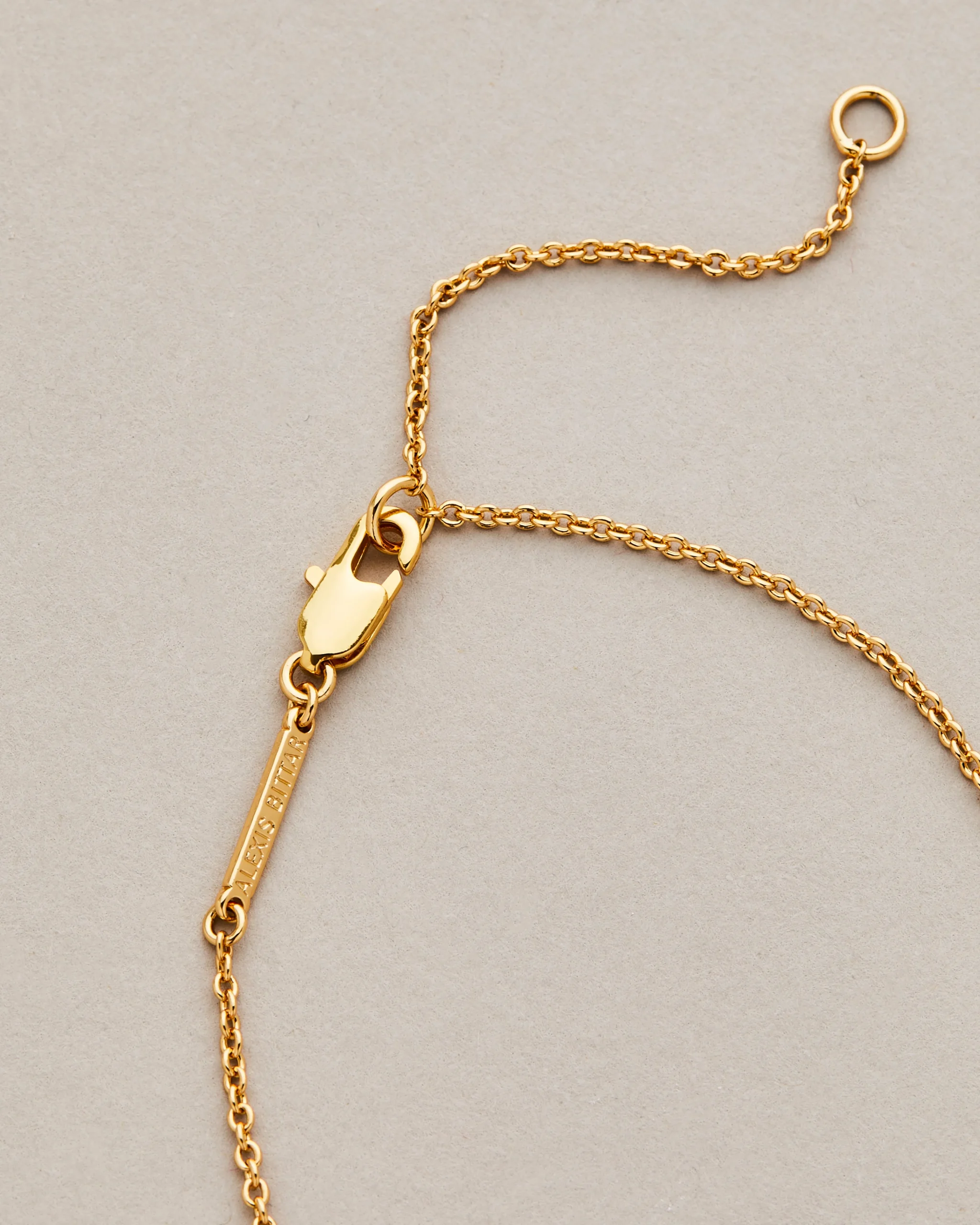 Gold Capped Crescent Lucite Necklace- Silver