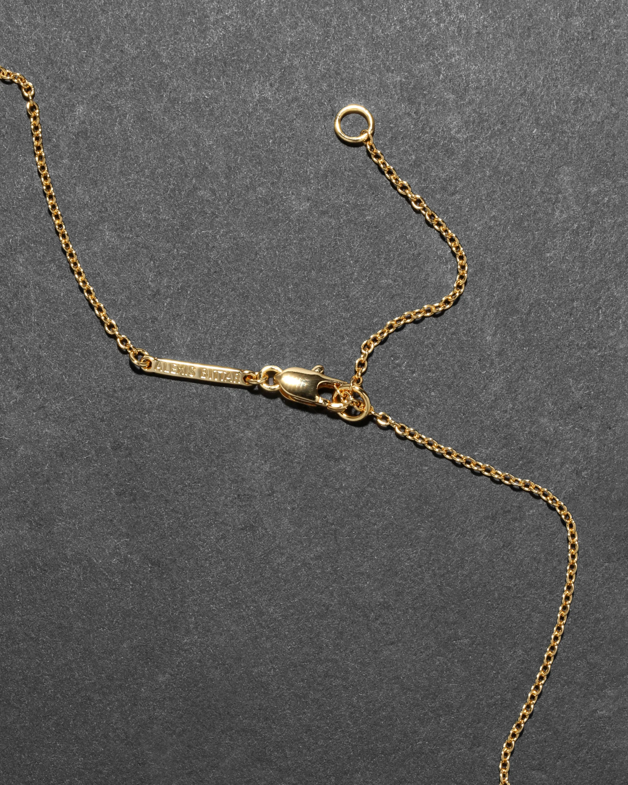 Gold Capped Crescent Necklace- Fluorescent Yellow