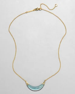 Gold Capped Crescent Necklace- Metallic Sky