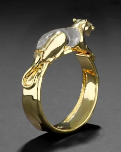 Gold Panther Jelly Belly Hinge Bracelet