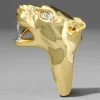 Gold Panther Visage Ring