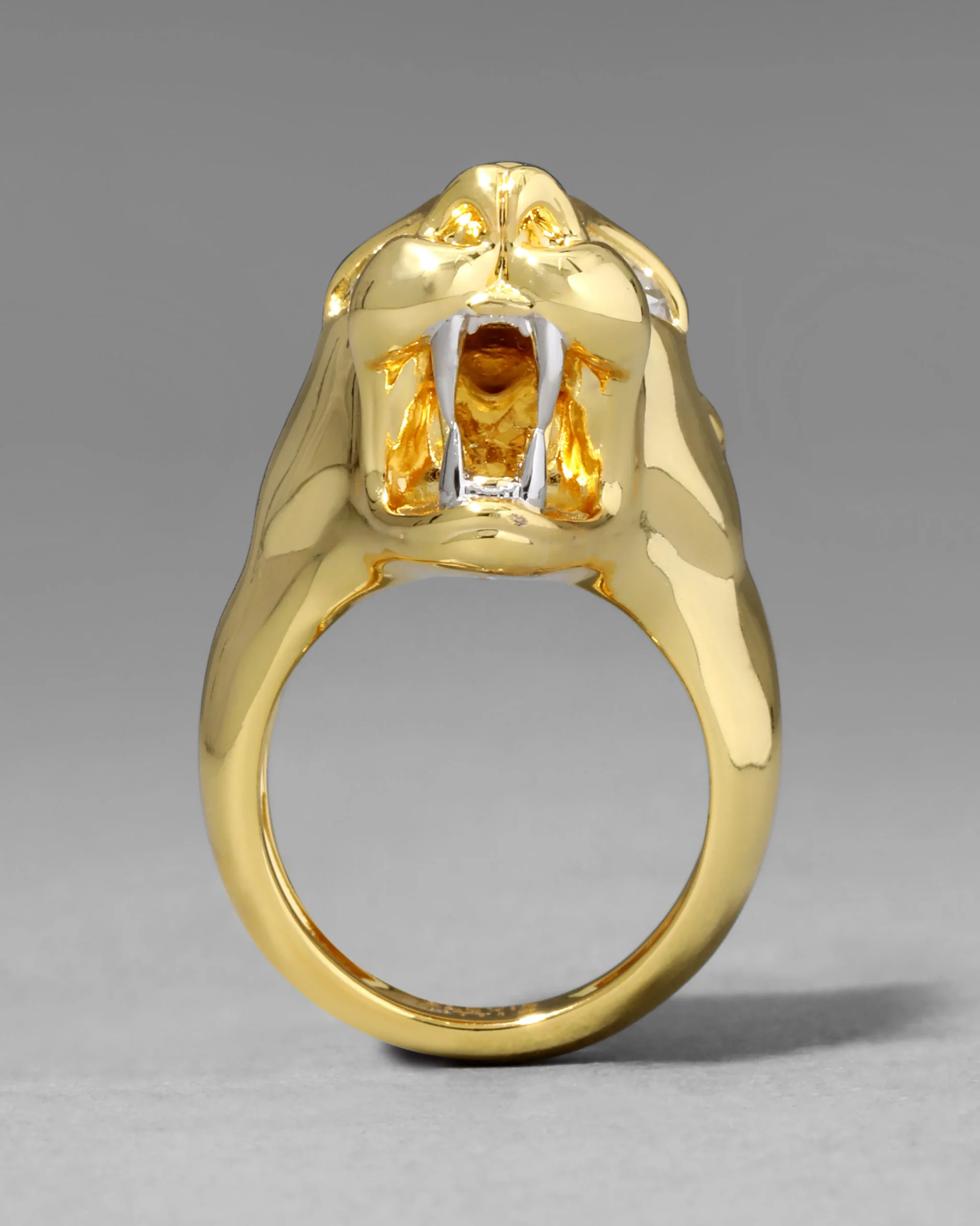 Gold Panther Visage Ring