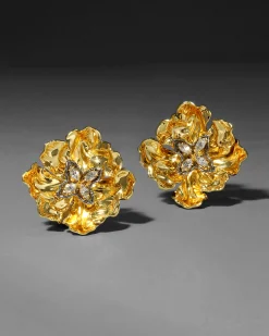 Jardin Gold Rose Clip Earring
