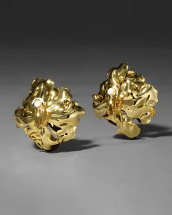 Jardin Gold Rose Clip Earring