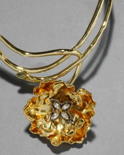 Jardin Gold Rose Collar Necklace