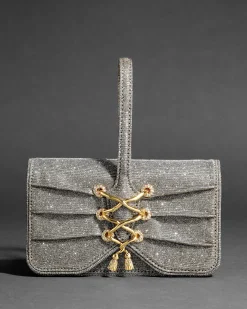 Lace-Up Wristlet- Disco Gold