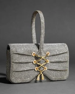 Lace-Up Wristlet- Disco Gold