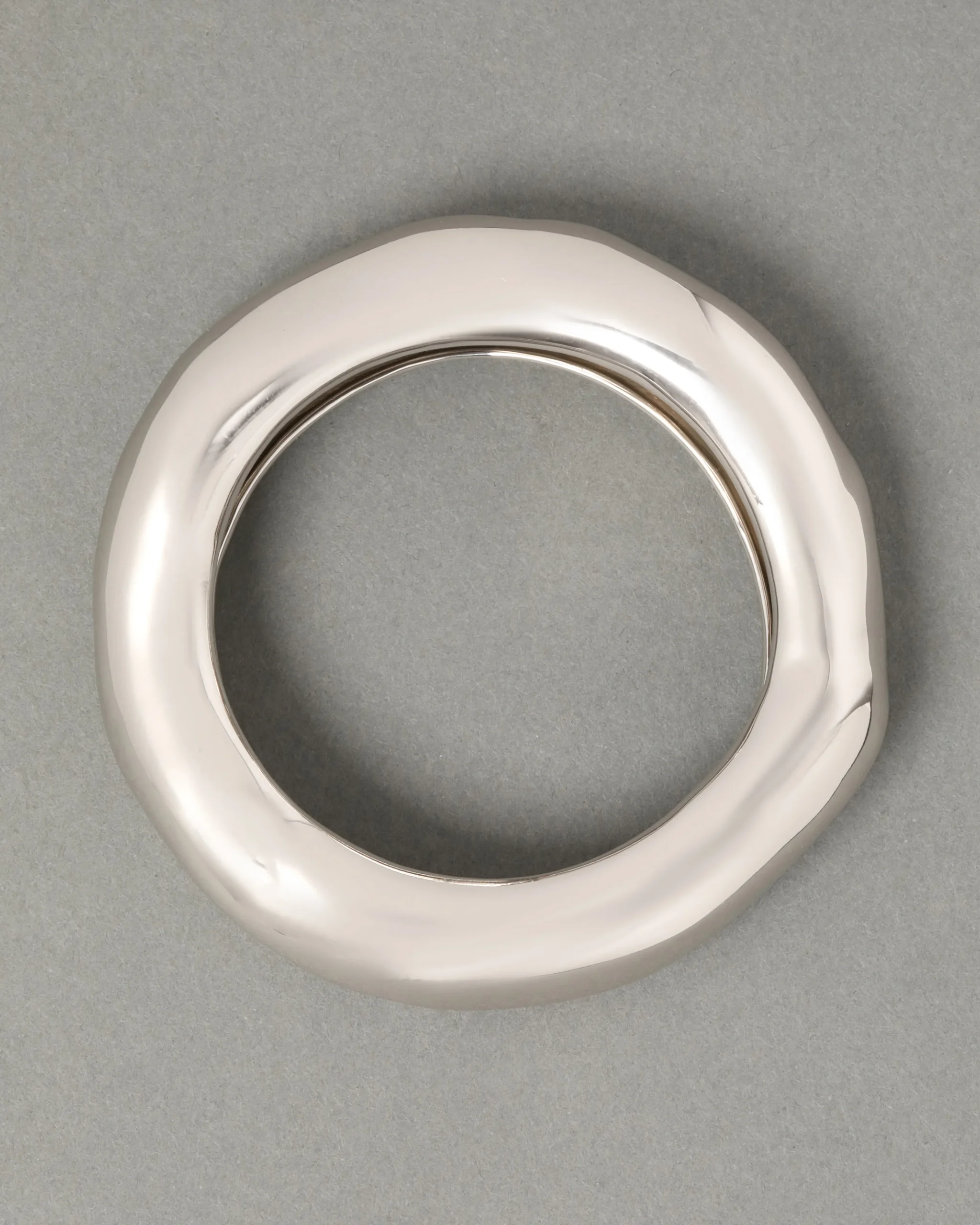 Large Molten Bangle Bracelet - Silver