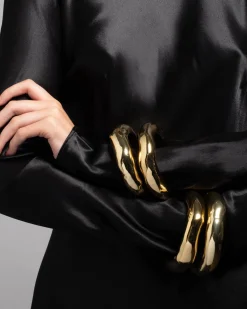 Large Molten Bangle Bracelet- Gold