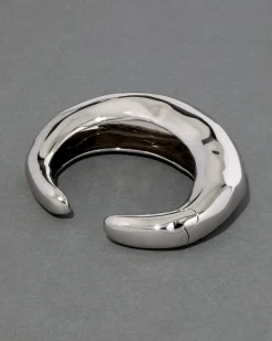 Large Molten Hinged Cuff - Silver
