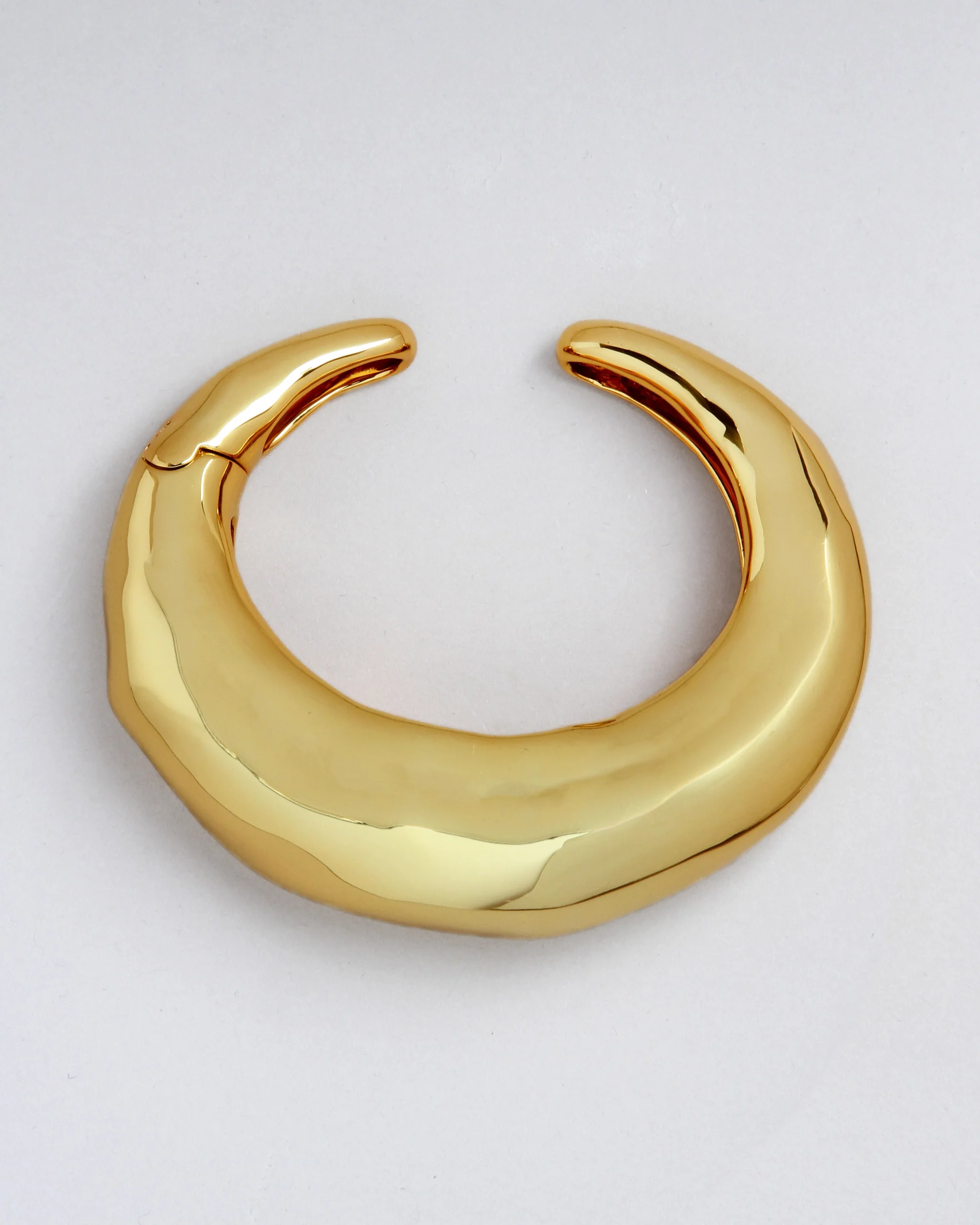 Large Molten Hinged Cuff- Gold