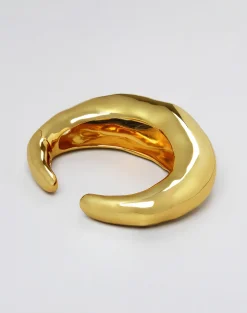Large Molten Hinged Cuff- Gold