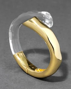 Liquid Lucite Bypass Hinge Bracelet- Clear