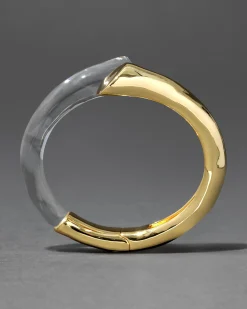 Liquid Lucite Bypass Hinge Bracelet- Clear